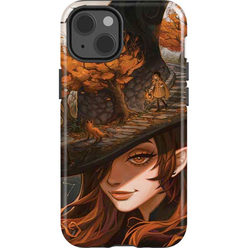 Halloween Pumpkin Witch with Fox by Ivy Dolamore iPhone 15 Impact Case